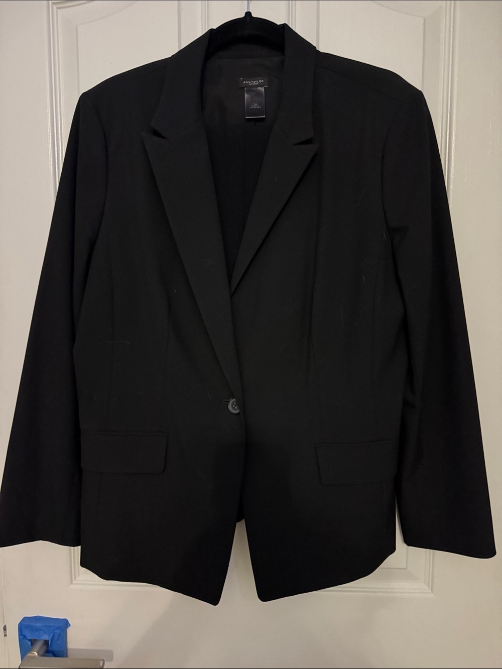 Ann Taylor Black Single-Button Tailored Blazer